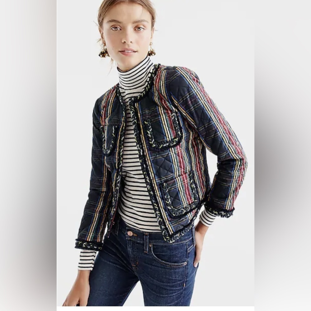 J.Crew Quilted Plaid Jacket